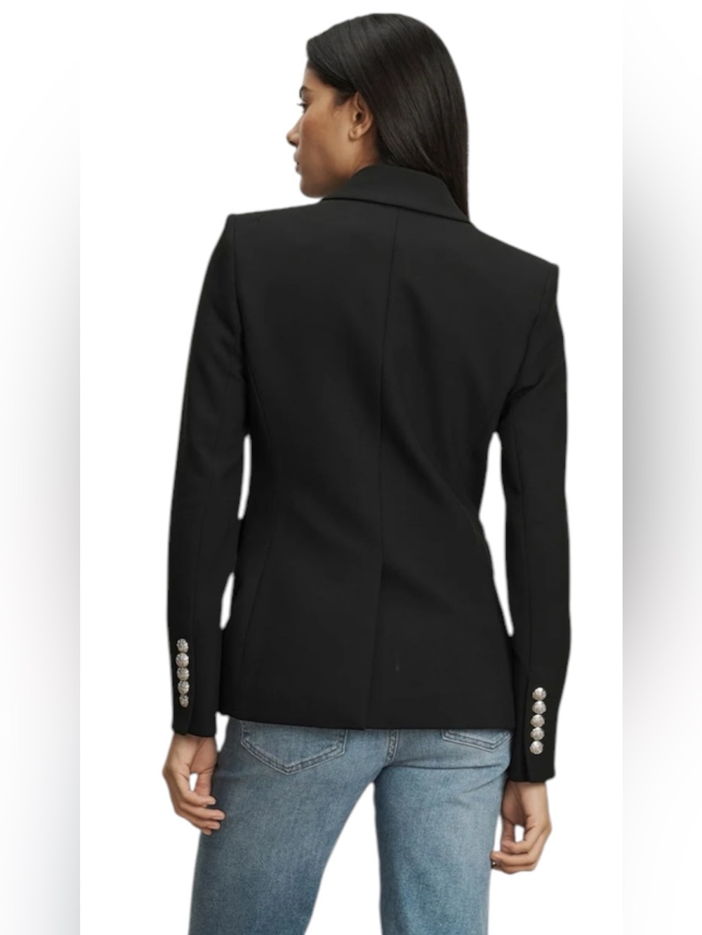 Veronica Beard Miller Dickey Jacket Women’s Size 14 Black Blazer Silver Buttons - Picture 3 of 14
